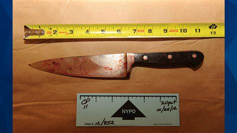 Grisly new crime scene pics show knives used to。